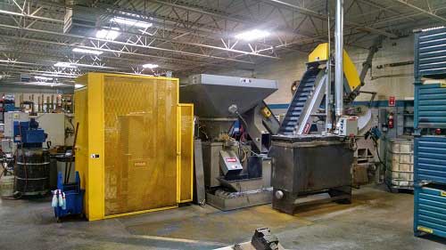 Crusher/Wringer Turning and Chip Processing System Installation | Prab.com