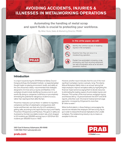 White Paper: Avoiding Accidents & Injuries in the Metalworking Operation | Prab.com