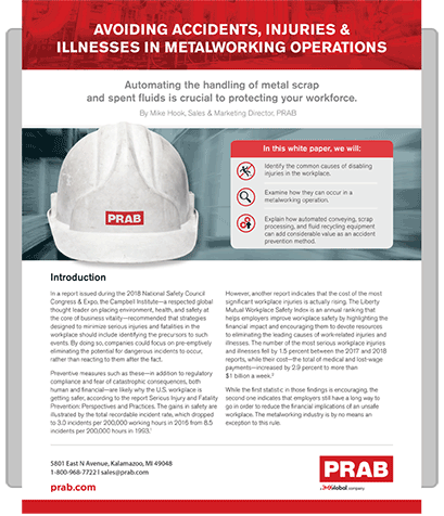 White Paper: Avoiding Accidents, Injuries &Amp; Illnesses In Metalworking Operations | Prab.com