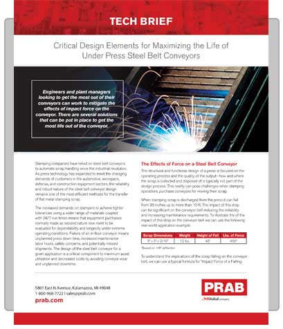 Technical Brief: Critical Design Elements for Maximizing the Life of Under Press Steel Belt Conveyors | Prab.com