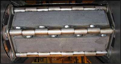 Image Of 2-1/2”Pitch Steel Belt Conveyor With Reinforced Impact Plate. | Prab.com