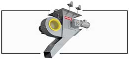 Model R rotary air lock/air-classifier separator performs best with flowable wet chips and is used to feed a PRAB Wringer. | Prab.com