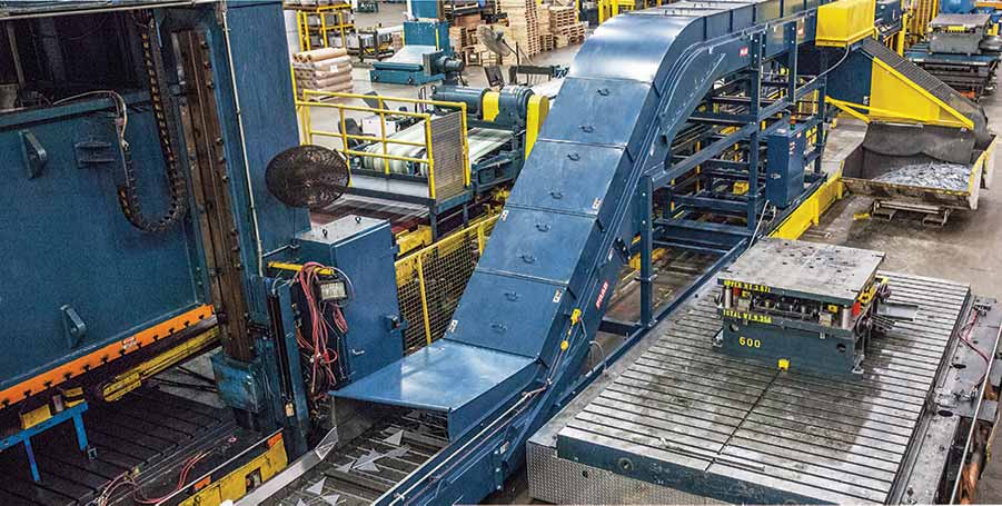 Die Stamping Conveyor that reduces carryover in metalworking