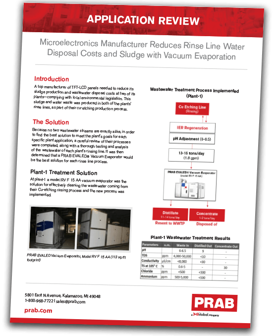 PDF Cover of Microelectronics Manufacturer Reduces Rinse Line Water Disposal Costs and Sludge with Vacuum Evaporation