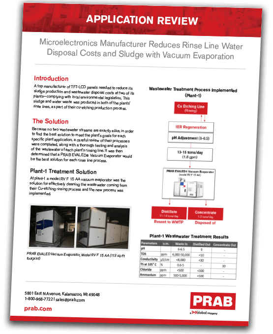 PDF Cover of Microelectronics Manufacturer Reduces Rinse Line Water Disposal Costs and Sludge with Vacuum Evaporation