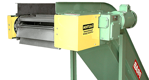 Pivot belt conveyors minimize carryover of oily slugs, knockouts, and thin-gauge scrap