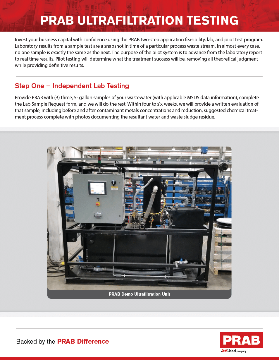 PRAB Ultrafiltration Testing